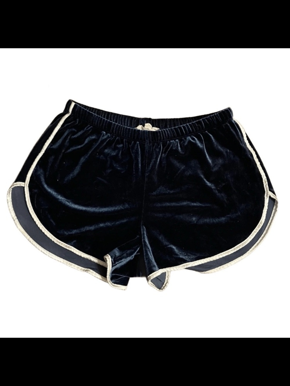 L.A. Hearts Women Velvet Shorts Size L Blue White Stripe